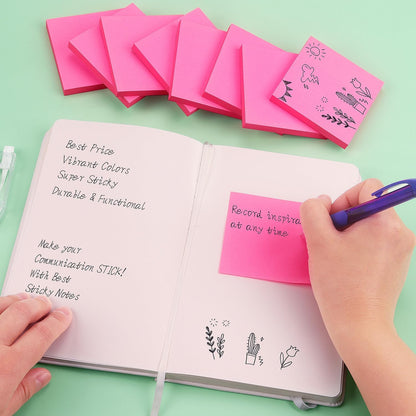 Sticky Notes 3x3 Self-Stick Notes Bright Colors Sticky Notes 8 Pads 80 Sheet/Pad (Blue)