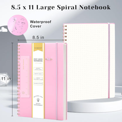 Yoment Graph Paper Spiral Notebook A5 Graphing Notebook 160 Pages Graph Paper Notebook Spiral Bound Waterproof Plastic Hardcover Spiral Journal 5x7 Grid Notebooks for Note Taking,Black