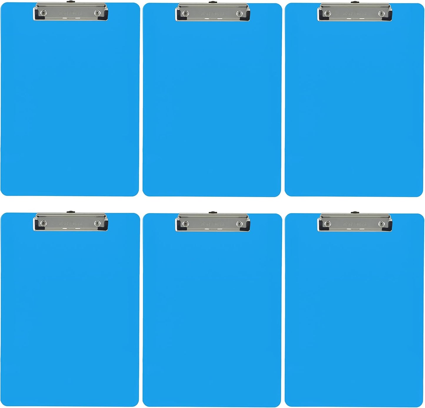 Trade Quest Plastic Clipboard Opaque Color Letter Size Low Profile Clip (Pack of 6) (Black)
