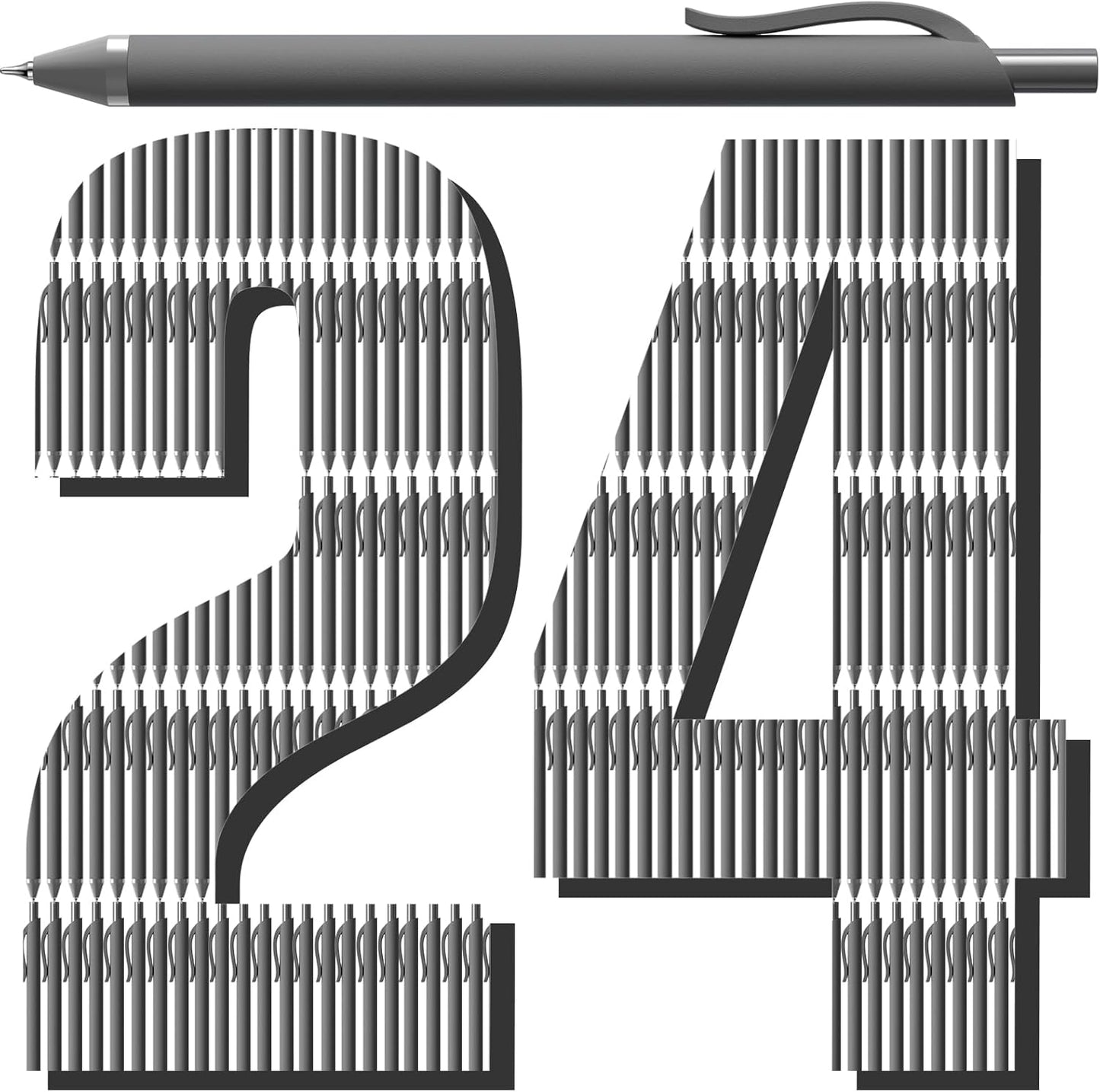 Gel Pens 0.7mm - 12 Pack Smooth Quick-Drying Retractable Black Ink for Journaling