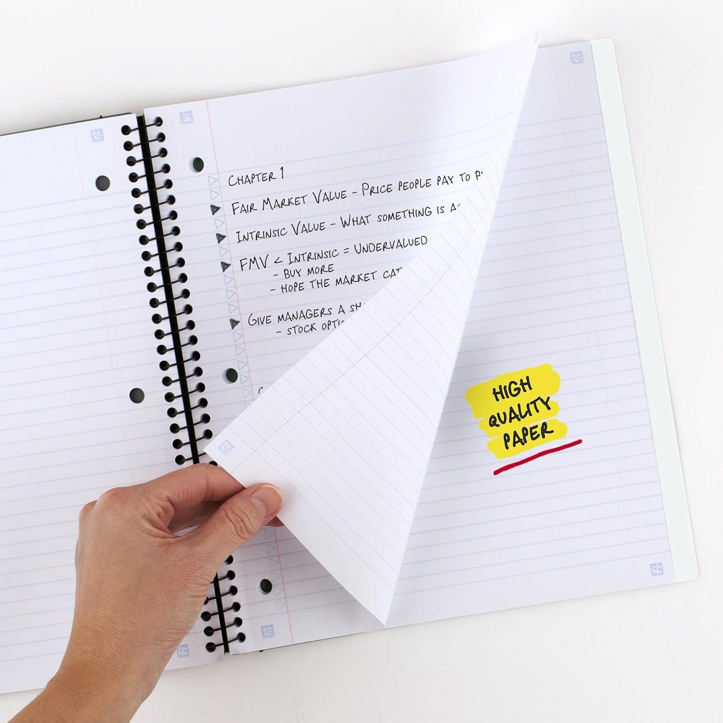 Five Star Advance Spiral Notebook + Study App, 5 Subject, College Ruled Paper, 8-1/2" x 11", 200 Sheets, Spiral Guard, Movable Tabbed Dividers, Black (73144)