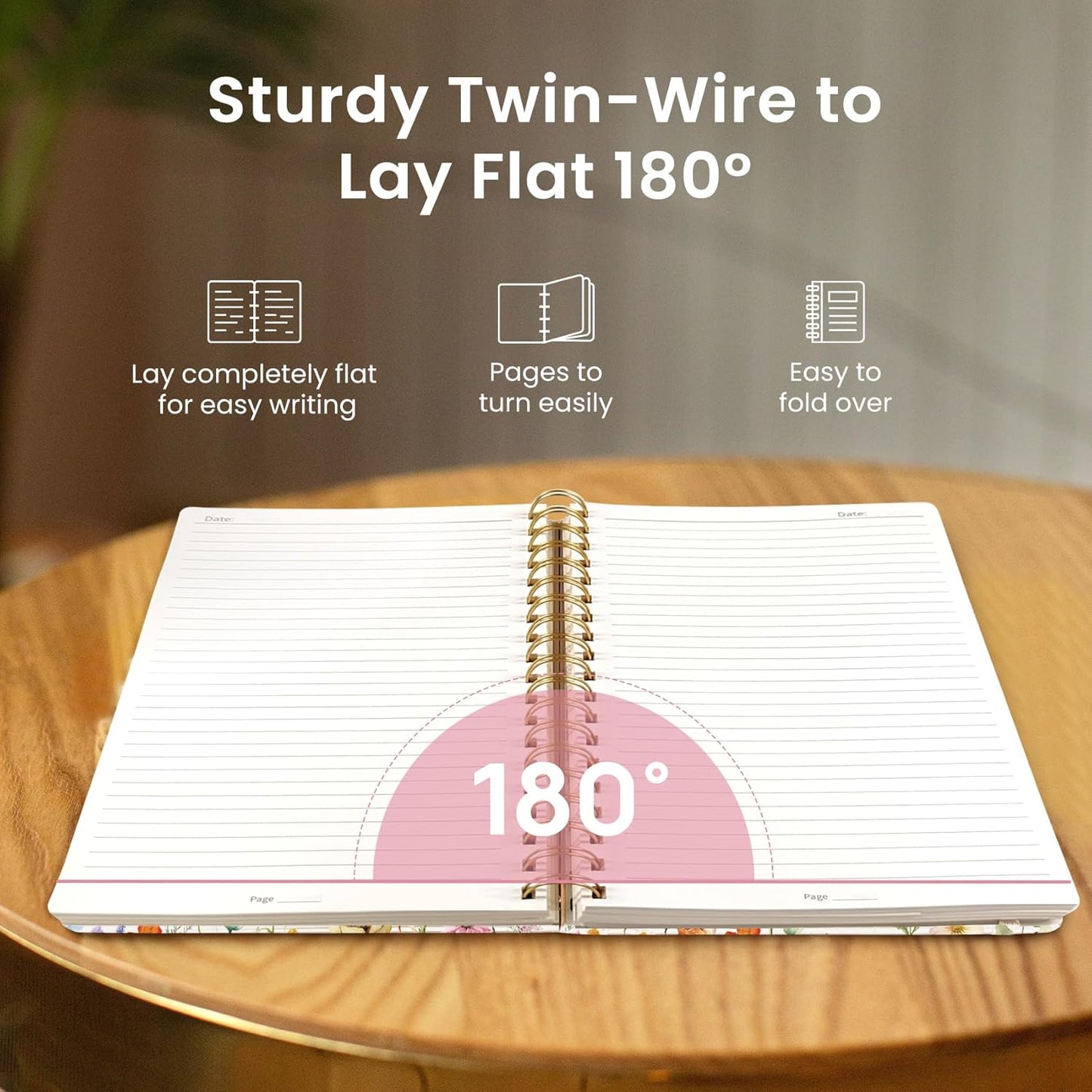 Lined Spiral Notebook Journal for Work, 300 Pages Thick B5 (7.1"x10") College Ruled Journal for Women & Writing, Hardcover Notebook for Note Taking, Perfect for Office Home School Supplies, Purple