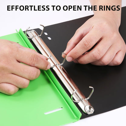 WOT I 1 Inch Telescoping 3 Ring Binder 4 Pack, Expandable Flexible Binder with Customizable Front Cover & Clear Catalog Pocket, Holds 225 Sheets, School Office Supplies, White