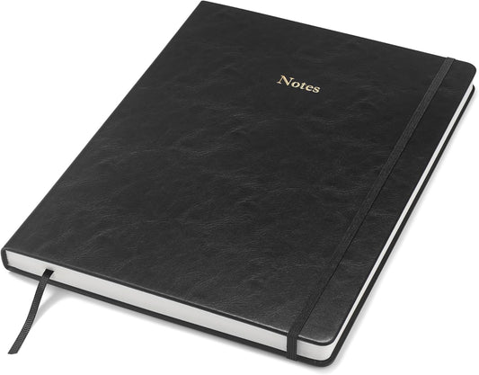 Wykeham's Executive Notebook – 8.5" x 12" – Customization Available (Personalized Black – Lined)