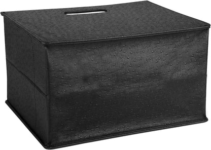 HofferRuffer Magazine Basket Holder, Foldable Magazine Rack, Document File Holder Organizer, File Folder, Newspaper Storage Bin Organizer for Home or Office (Brown)