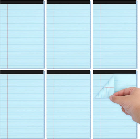 Utron 6 PCS Small Legal Pads 5x8 Colorful, Narrow Ruled Small Note Pads 5x8, Micro Perforated Writing Pad, College Ruled Legal Notepads 5x8 for Study, Office, To-Do Lists(30 Sheets/Small Notepad)
