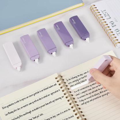 Temiary 6Pcs Mini White Correction Tapes, Quick Dry Smooth Pull Out for Writing, Aesthetic Cute Correction Tape Set Easy To Use for Students School Office Supplies (Green)