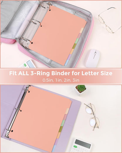 SKYDUE 8 Tab Durable Plastic Dividers, Big Tab Dividers for 3 Ring Binder, Letter Size,Write & Erase Binder Dividers with Tabs, with Sticker Labels, 1 Set, Aesthetic Pastels Binder Dividers