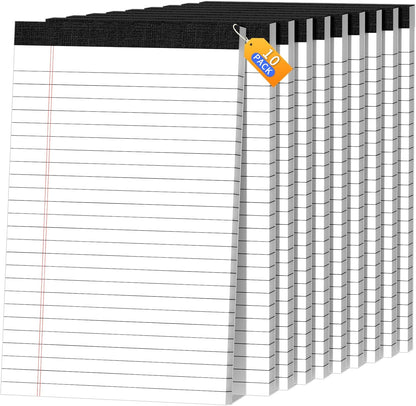 5x8 Legal Pads Writing Pad Note Pads, 8 Pack College Ruled Lined Paper Pad, White Perforated Notebook, Premium Notepads for School Office Home, 30 Sheets/Pack