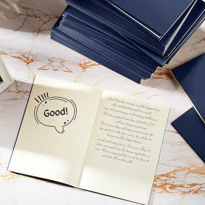 Mimorou 100 Pcs Journals Notebooks Bulk - Kraft Softcover A5 Small Notebooks 5.5 Inch x 8.3 Inch Notepads with 60 Page 30 Sheet for Writing Sketch Travel Office Supplies(Navy Blue,Lined)