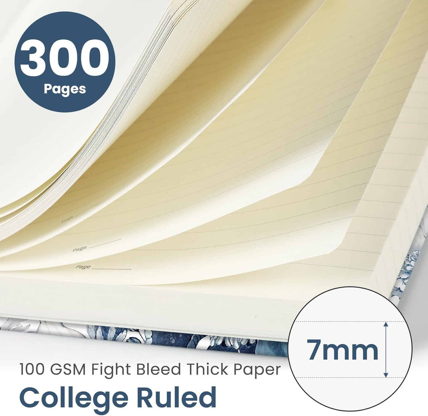 Lined Spiral Notebook Journal for Work, 300 Pages Thick B5 (7.1"x10") College Ruled Journal for Women & Writing, Hardcover Notebook for Note Taking, Perfect for Office Home School Supplies, Purple