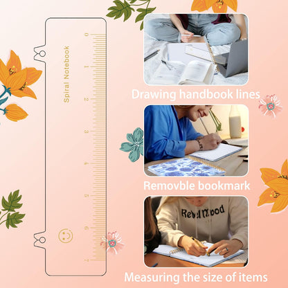 CAGIE Spiral Notebook Journal 8.5 x 11 Hardcover Notebooks College Ruled with Large Pockets Aesthetic Floral Note Book Spiral Bound Notebooks for Work Note Taking Women Writing School, 200 Pages