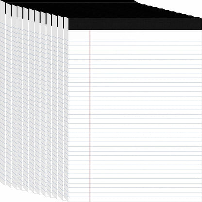 24 Pack Legal Pads 8.5" x 11", Wide Ruled Writing Notepads, 50 Sheets/Pad, Perforated Pages, 1200 Sheets Lined Paper for School Office Supplies