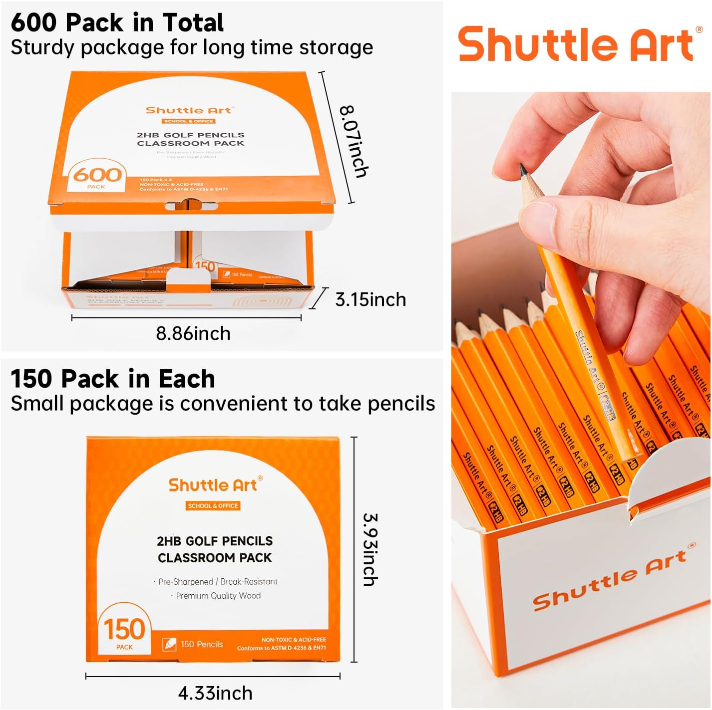 Shuttle Art 108 Pack Golf Pencils With Erasers, #2 HB Pencils Bulk, 3.5” Mini Pencil, Pre-Sharpened Small Pencil for Kids Teachers Classroom Games, Back to School Supplies