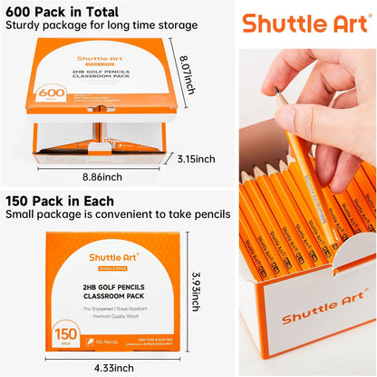 Shuttle Art 108 Pack Golf Pencils With Erasers, #2 HB Pencils Bulk, 3.5” Mini Pencil, Pre-Sharpened Small Pencil for Kids Teachers Classroom Games, Back to School Supplies