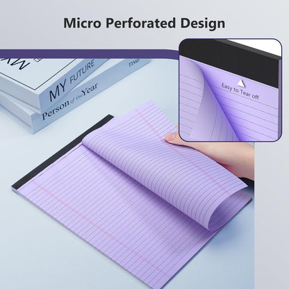 12 Pack Legal Pads 8.5 x 11 College Ruled 600 Sheets Note Pads 8.5 x 11 Inch Notepads Perforated Writing Pads 8.5 x 11 Pads of Paper Lined White Paper, 50 Sheets per Notepad for Home, Office, School