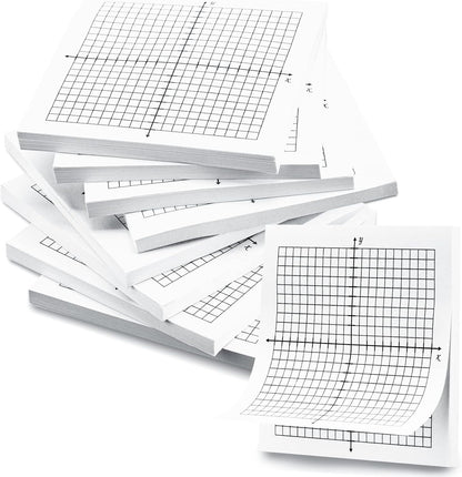 Sabary 8 Packs Graph Paper Sticky Notes 400 Sheets 3 x 3 Inch Lined Mini Graph Pads 20 x 20 Four Quadrant Adhesive Grid Sticky Notes for Office School Math Supplies(8 Pads)
