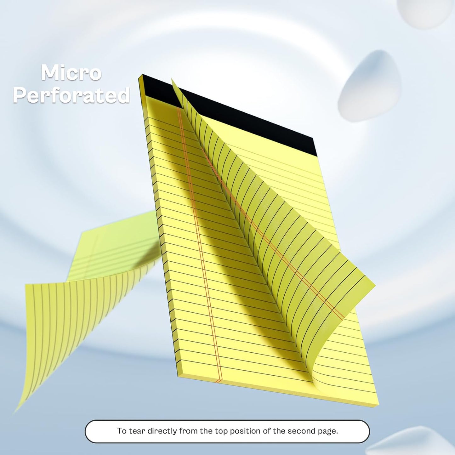 Legal Pads 8.5 x 11 Writing Pads, 3 Pack Note Pads 8.5 x 11 Wide Ruled Pads of Paper, Micro Perforated Notepad 8.5'' x 11'' Lined Paper Pads, Thickness Paper with Strong Cardboard, 30 Sheets per Pad