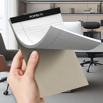 POPRUN White Legal Pads 8.5 x 11.75 Wide Ruled, 100GSM Writing Paper Pad, Bulk Lined Notepad Notebooks for Work School, Classroom Office Supplies, 3 Pack