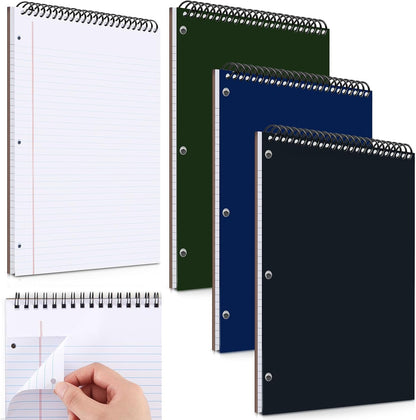 MotiMind 10 Pack 8.5" x 11" Top Spiral Notebook with 3 Hole Punched Morandi Colors Legal Pads College Ruled Notepad 50 Sheets Hard Cardboard Paper Wirebound Notepad for Office School Business