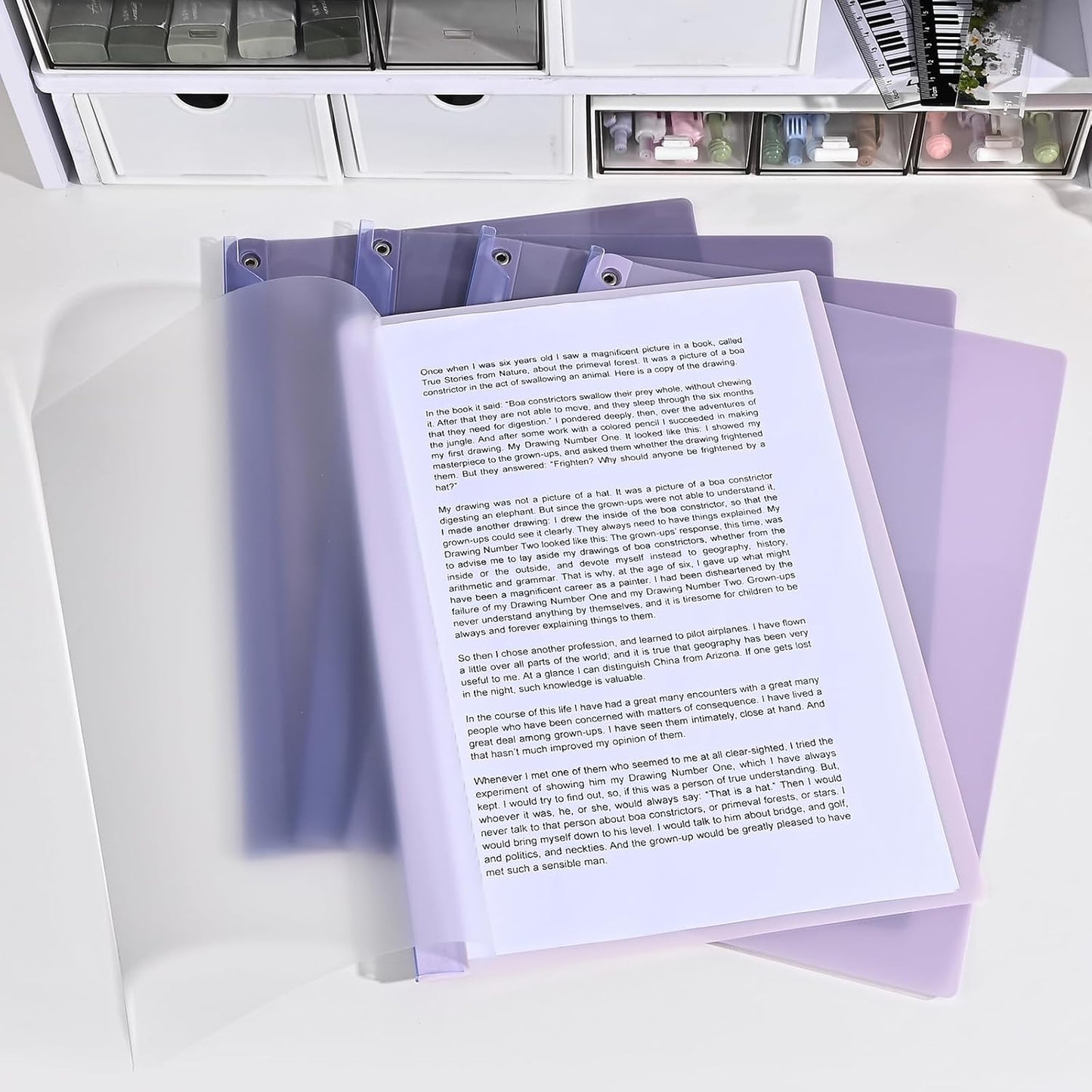 BAYTORY 5Pcs Clear Report Covers with Swing Clip, Plastic Folders for A4 and Letter Size Paper, Clear Front Presentation Binder for School Business, 40 Sheets Capacity/Pack (Blue)