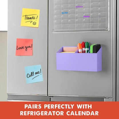 Magnetic Dry Erase Marker Holder, Acrylic Magnet Pen Holder for Whiteboard, Refrigerator, Magnetic Fridge Organizer for Office, Classroom, Whiteboard Maker Holder, Locker Organizer
