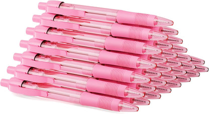 deegtran Pens Bulk, 30 Pack No Bleed Black Ink Click Pens with Soft Grip, Wholesale Retractable Ballpoint Pens for Office School, Medium Point Smooth 1.0MM