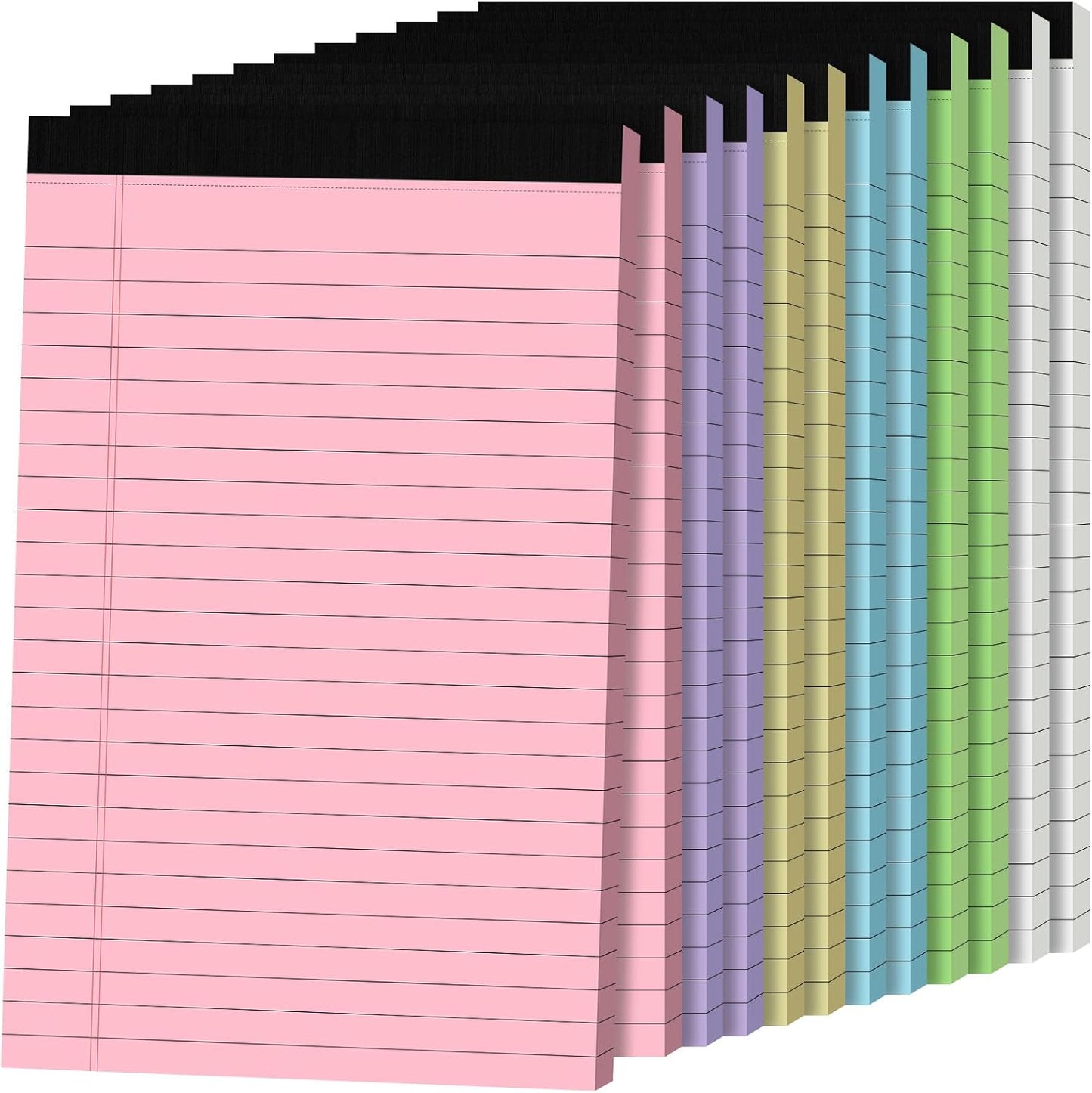 12 Pack Notepads 5x8, Small Legal Pads Narrow College Ruled, 30 Sheets/Pack, Perforated Notebook - White Note Pads for School, Memo, Note Taking, Teacher & Office Supplies, Writing Pads of Paper
