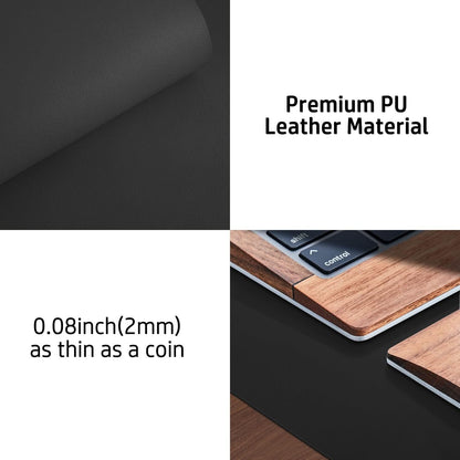 Aothia Non-Slip Waterproof PU Leather Desk Pad Protector for Mouse, Writing Desk, Office, Home, Laptop Blotter, 23.6" x 13.7", Black - Colors A