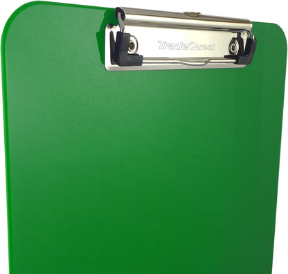Trade Quest Plastic Clipboard Opaque Color Letter Size Low Profile Clip (Pack of 6) (Black)