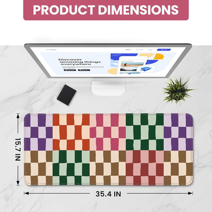 Large Mouse Pad for Desktop, Cute Desk Mat Pad Protector for Work & Gaming, Aesthetic Pretty Anti-Slip Laptop Blotter Cover for Office School Home Supplies, Wildflowers, 31.5" x 11.8"