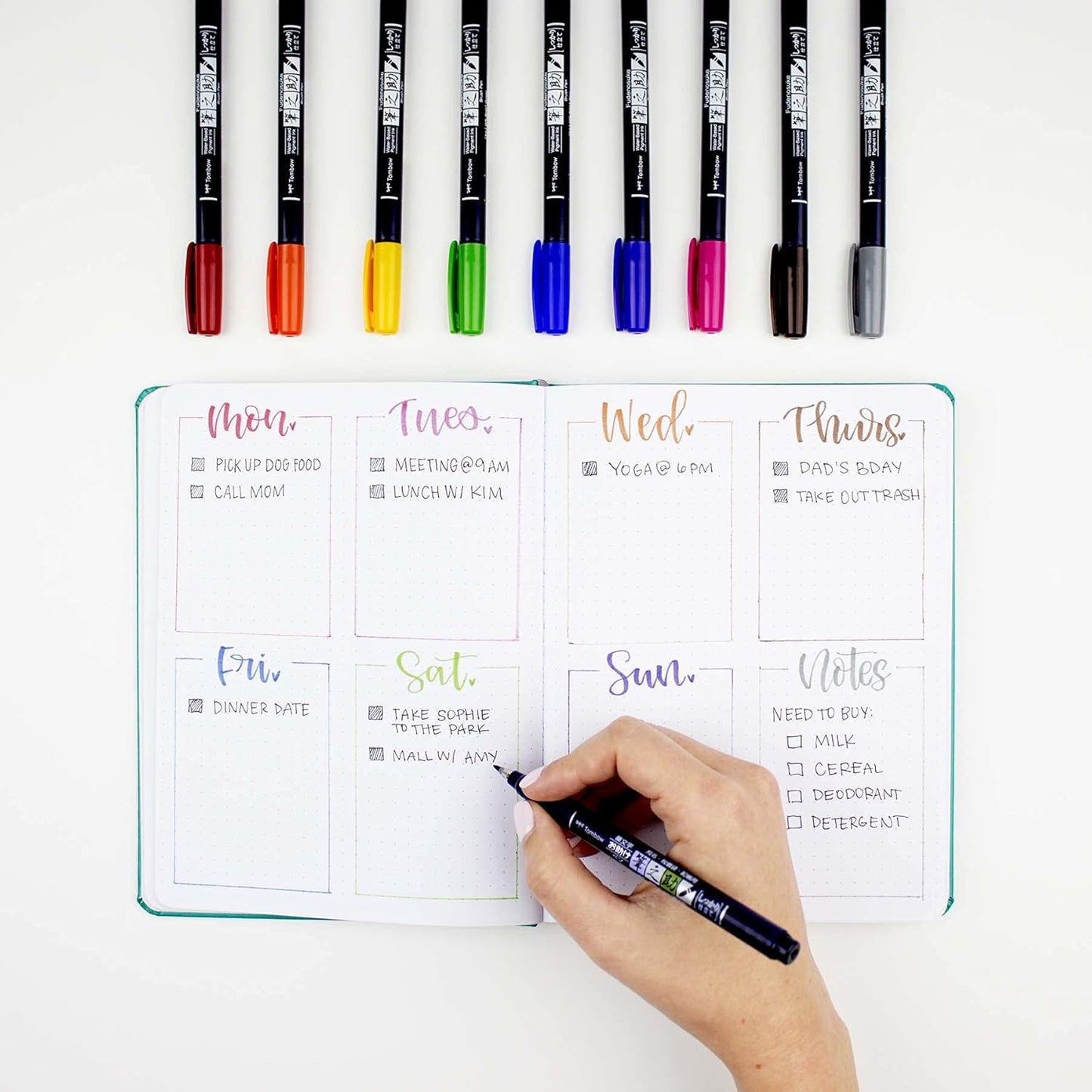 Tombow 62038 Fudenosuke Brush Pen, 2-Pack. Soft and Hard Tip Fudenosuke Brush Pens for Calligraphy and Art Drawings