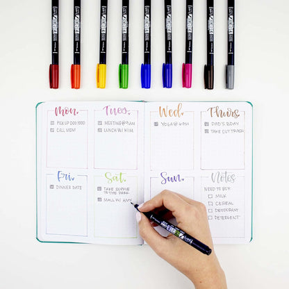 Tombow 62038 Fudenosuke Brush Pen, 2-Pack. Soft and Hard Tip Fudenosuke Brush Pens for Calligraphy and Art Drawings