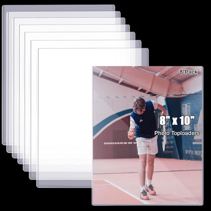 8 1/2" x 11" Rigid Print Protectors Clear Sheet Protectors Hard Plastic Paper Page Magazine Protectors for Collectors Rigid Top Loaders Document Holder Birth Certificate Protector (8)