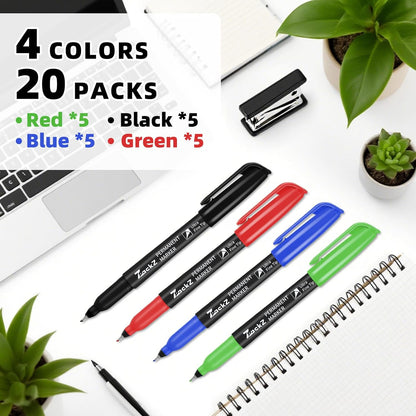 Ultra Fine Point Permanent Black Marker, 18 pack Permanent Markers, Permanent Markers Ultra Fine Tip 0.4 mm Tip, Waterproof & Fade-Proof Ink, Quick Drying, Writing on Paper, Plastic, Metal, Glas