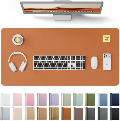 YSAGi Leather Office Desk Pad Protector, Large Mouse Pad, Non-Slip, PU Leather, Laptop Desk Blotter, Waterproof Writing Pad for Office and Home, Black, 23.6" x 13.8" - Colors A