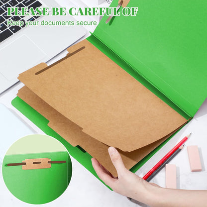 Skyygemm 12 Pcs Classification Folders Letter Size Bulk - 2 Dividers Pressboard File Folder with 3. 5 Inch Expansion, 2 Prongs Fastener, Heavy Duty Office File Organizer for Teacher Medical (Hot Pink)