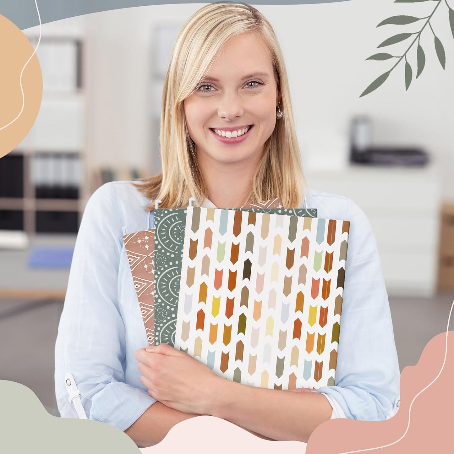 Qeeenar 30 Pcs Boho Hanging File Folders 9.5 x 11.5 in Decorative Cute Hanging Letter Size File Folder with Adjustable Tabs Back to School Gift for Office Home Supplies, 6 Designs(Classic)