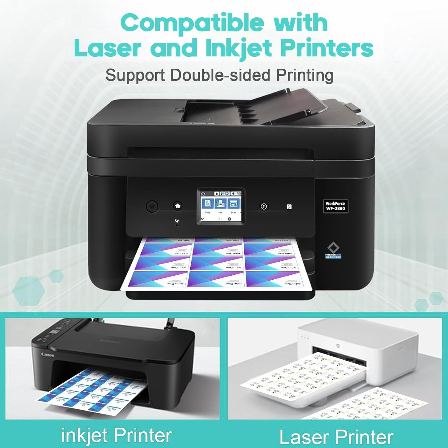 Thick Business Cards 200 Printable Business Card, 3.5" x 2" Business Card Paper Compatible with Laser & Inkjet Printer, Double-sided Printing, Heavyweight, Matte White Paper, (10 Cards/Sheet)