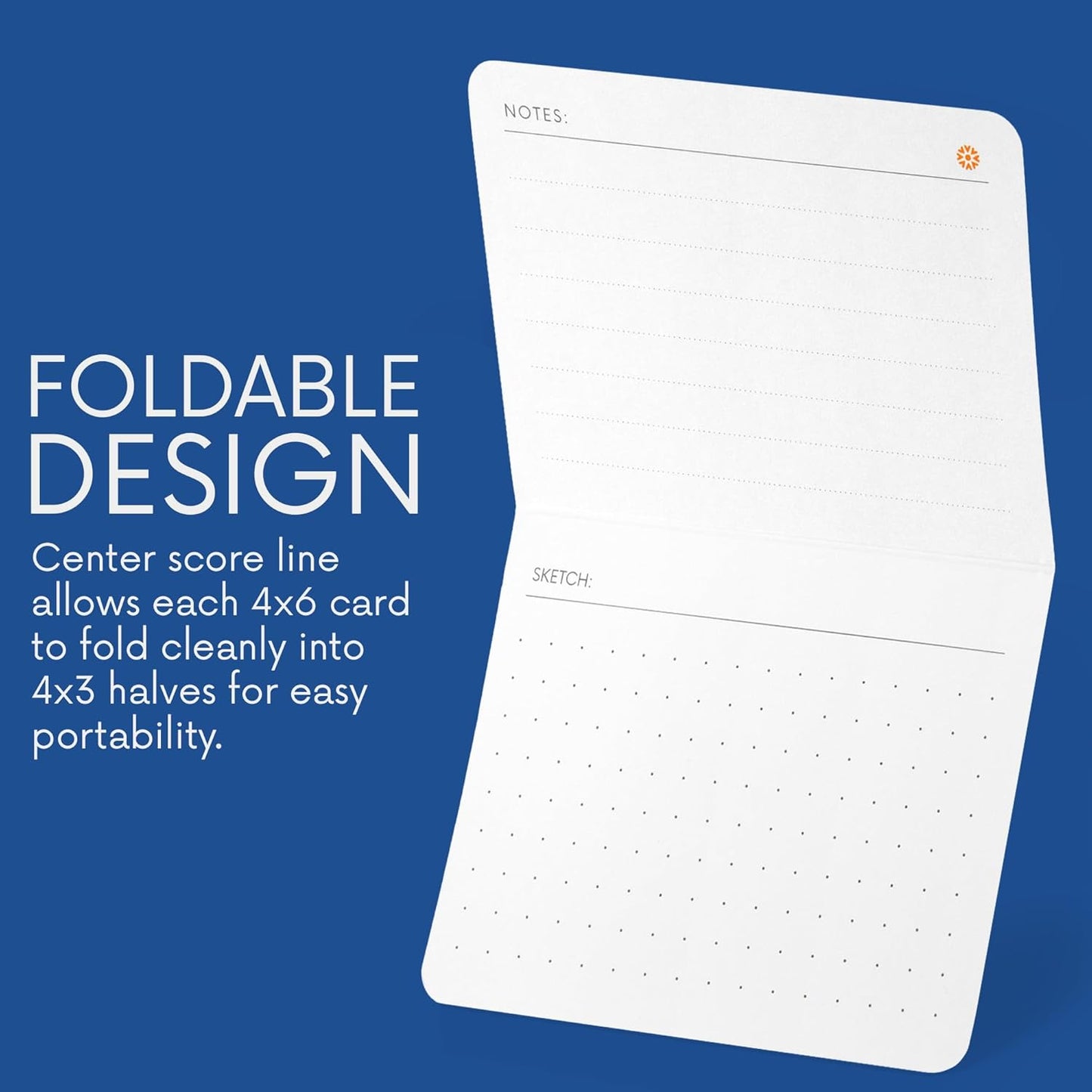 Notsu To Do List Grid Index Cards 3x5 | 50 Task Planner Foldable Vertical Notecards with Rounded Corners