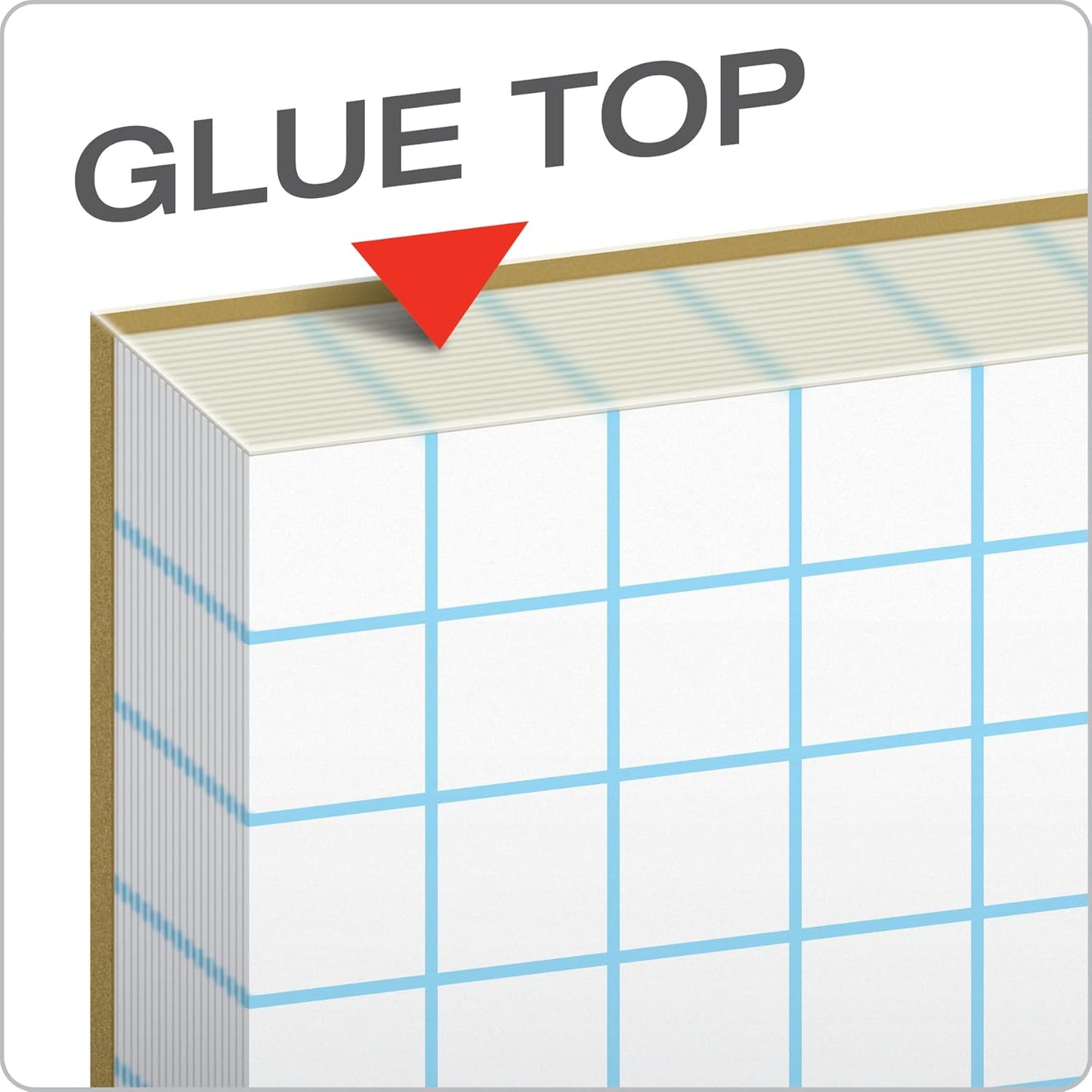 TOPS Graph Pads, Sold in 5 Packs, 8-1/2" x 11", Graph Ruled Paper (4x4), 50 Sheets, Thicker Weight Paper, Glue Top Graphing Pads (33105)