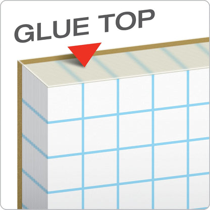 TOPS Graph Pads, Sold in 5 Packs, 8-1/2" x 11", Graph Ruled Paper (4x4), 50 Sheets, Thicker Weight Paper, Glue Top Graphing Pads (33105)