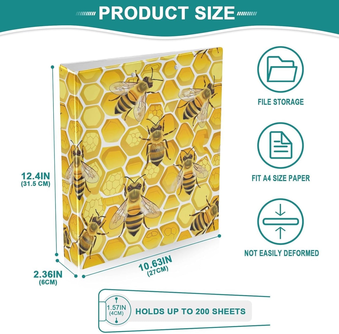 ALAZA Brown Forest Camo Camouflage 3 Ring Binder 1.5 Inch Three Ring Office Binders w/clipboard & 3 Pockets, Hold 200 Sheets, 1 pc