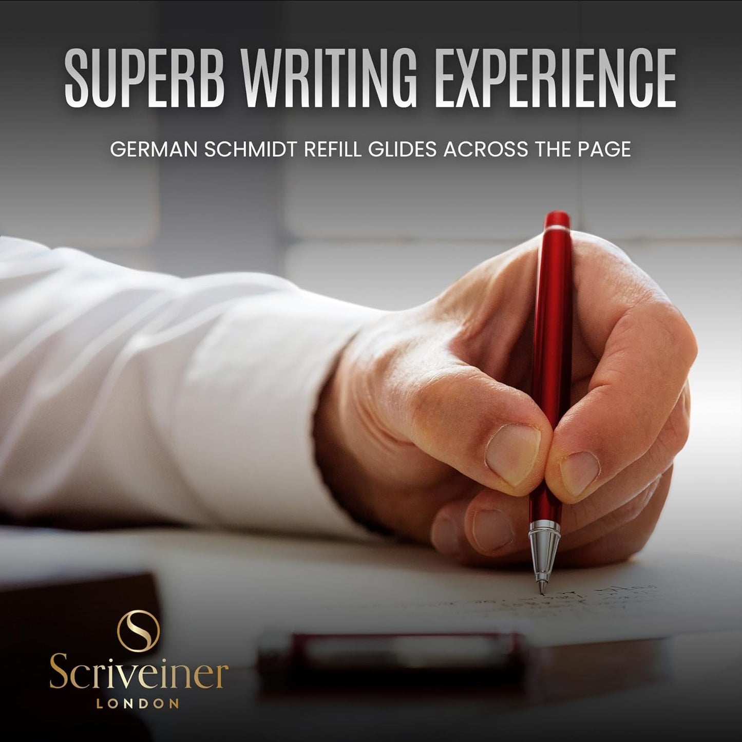 Scriveiner Midnight Blue Rollerball Pen - Stunning Blue Lacquer Luxury Pen, Chrome Finish, Schmidt Ink Refills, Men & Women, Professional, Executive Office, Nice Pen