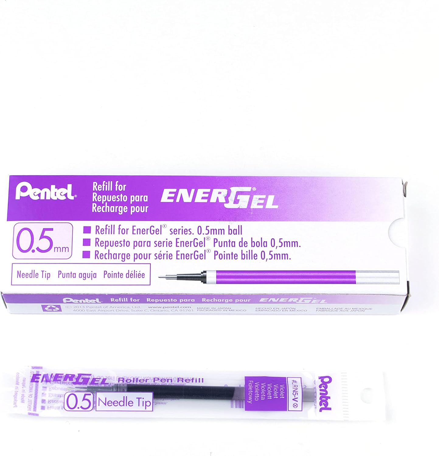 Pentel Refill Ink for EnerGel Liquid Gel Pen, (0.5mm), Fine Line, Blue Ink, Box of 12 (LRN5-C)