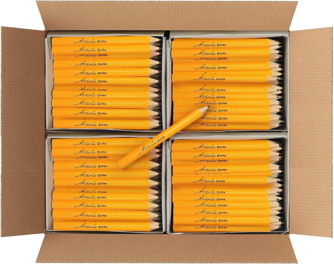 Mini Golf Pencils Without Erasers - 96 Count - Classic Pre-Sharpened #2 HB American Pew Pencils Standard Hex Shaped Bulk Pack