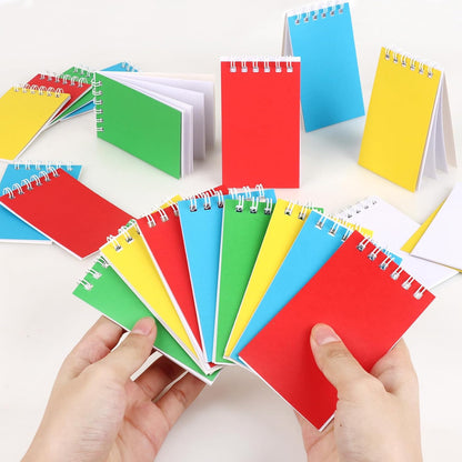 Hooqict 24 Pack Small Pocket Notebook Mini Notebooks Bulk Small Spiral Notepads with 8 Colors, Memo Note Pads for Kids, Work, Office, School, 3.9 x 2.4 Inches