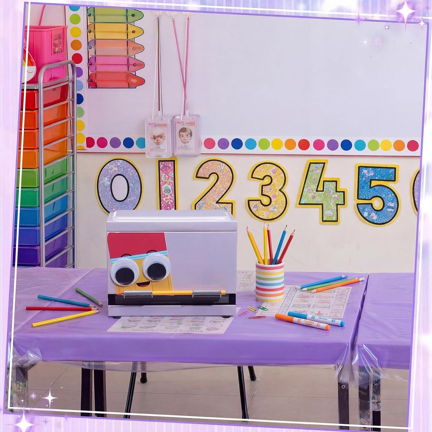 Briwooody Composition Pencil Dispenser for Classroom Back to School Teacher Must Have Black White Composition Notebook Classroom Decor Pencil Dispenser with Lid Teacher Gift for Pre K to Middle School
