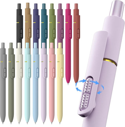 Hiacry 8 Pcs Gel Pens - 0.7mm Fine Point Smooth Writing Black Ink, Quick-Dry Long Lasting Fidge Pens, School & Office Supplies for Men Women
