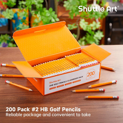 Shuttle Art 108 Pack Golf Pencils With Erasers, #2 HB Pencils Bulk, 3.5” Mini Pencil, Pre-Sharpened Small Pencil for Kids Teachers Classroom Games, Back to School Supplies